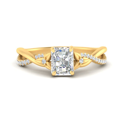Radiant Cut Infinity Daisy Floral Diamond Ring