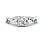 Load image into Gallery viewer, infinity-daisy-floral-radiant-cut-emerald-engagement-ring-in-white-gold-FD9986RARGEMGR-NL-WG
