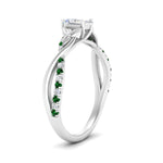 Load image into Gallery viewer, infinity-daisy-floral-radiant-cut-emerald-engagement-ring-in-white-gold-FD9986RARGEMGR-NL-WG
