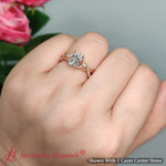 Load image into Gallery viewer, infinity-daisy-floral-radiant-cut-diamond-engagement-ring-in-rose-gold-FD9986RARANGLE3-NL-RG
