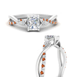 Load image into Gallery viewer, infinity-daisy-floral-radiant-cut-orange-sapphire-engagement-ring-in-white-gold-FD9986RARGSAOR-NL-WG
