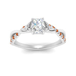 Load image into Gallery viewer, infinity-daisy-floral-radiant-cut-orange-sapphire-engagement-ring-in-white-gold-FD9986RARGSAOR-NL-WG
