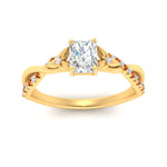 Load image into Gallery viewer, infinity-daisy-floral-radiant-cut-orange-sapphire-engagement-ring-in-yellow-gold-FD9986RARGSAOR-NL-YG
