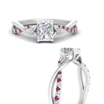 Load image into Gallery viewer, infinity-daisy-floral-radiant-cut-pink-sapphire-engagement-ring-in-white-gold-FD9986RARGSADRPI-NL-WG

