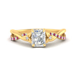 Load image into Gallery viewer, infinity-daisy-floral-radiant-cut-pink-sapphire-engagement-ring-in-yellow-gold-FD9986RARGSADRPI-NL-YG

