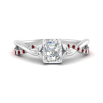 Load image into Gallery viewer, infinity-daisy-floral-radiant-cut-ruby-engagement-ring-in-white-gold-FD9986RARGRUDR-NL-WG
