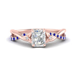 Load image into Gallery viewer, infinity-daisy-floral-radiant-cut-sapphire-engagement-ring-in-rose-gold-FD9986RARGSABL-NL-RG