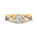 Load image into Gallery viewer, infinity-daisy-floral-radiant-cut-sapphire-engagement-ring-in-yellow-gold-FD9986RARGSABL-NL-YG
