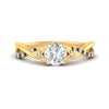 Load image into Gallery viewer, infinity-daisy-floral-round-cut-black-diamond-engagement-ring-in-yellow-gold-FD9986RORGBLACK-NL-YG