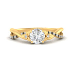 Load image into Gallery viewer, infinity-daisy-floral-round-cut-black-diamond-engagement-ring-in-yellow-gold-FD9986RORGBLACK-NL-YG
