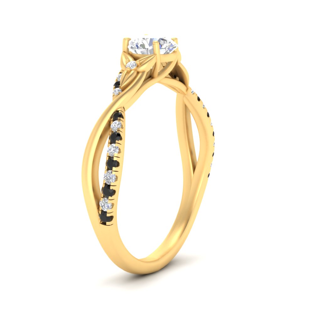 infinity-daisy-floral-round-cut-black-diamond-engagement-ring-in-yellow-gold-FD9986RORGBLACK-NL-YG