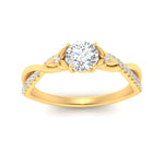 Load image into Gallery viewer, infinity-daisy-floral-round-cut-diamond-engagement-ring-in-yellow-gold-FD9986ROR-NL-YG
