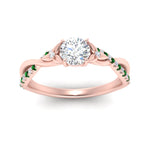 Load image into Gallery viewer, infinity-daisy-floral-round-cut-emerald-engagement-ring-in-rose-gold-FD9986RORGEMGR-NL-RG
