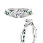Load image into Gallery viewer, infinity-daisy-floral-round-cut-emerald-engagement-ring-in-white-gold-FD9986RORGEMGR-NL-WG
