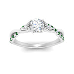 Load image into Gallery viewer, infinity-daisy-floral-round-cut-emerald-engagement-ring-in-white-gold-FD9986RORGEMGR-NL-WG
