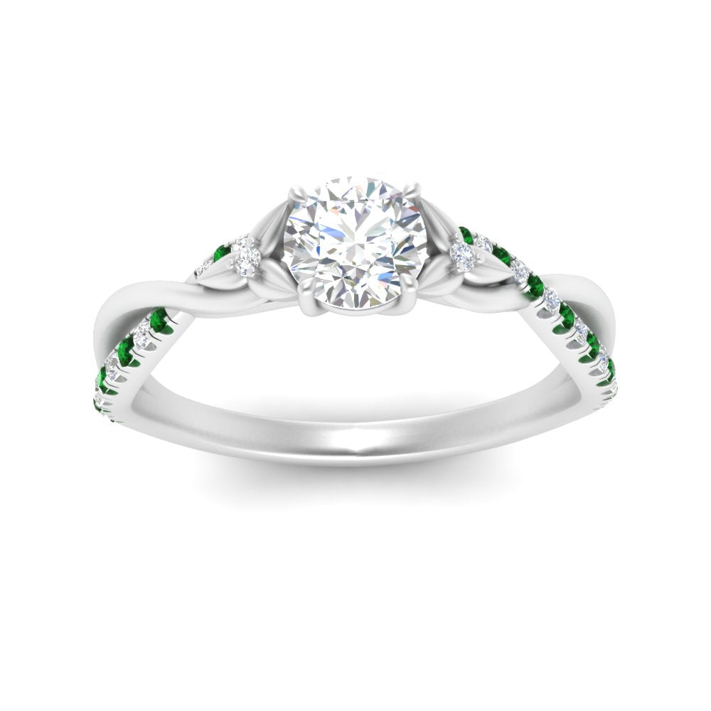 infinity-daisy-floral-round-cut-emerald-engagement-ring-in-white-gold-FD9986RORGEMGR-NL-WG