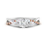 Load image into Gallery viewer, infinity-daisy-floral-round-cut-orange-sapphire-engagement-ring-in-white-gold-FD9986RORGSAOR-NL-WG
