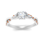 Load image into Gallery viewer, infinity-daisy-floral-round-cut-orange-sapphire-engagement-ring-in-white-gold-FD9986RORGSAOR-NL-WG
