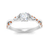 Load image into Gallery viewer, infinity-daisy-floral-round-cut-orange-sapphire-engagement-ring-in-white-gold-FD9986RORGSAOR-NL-WG