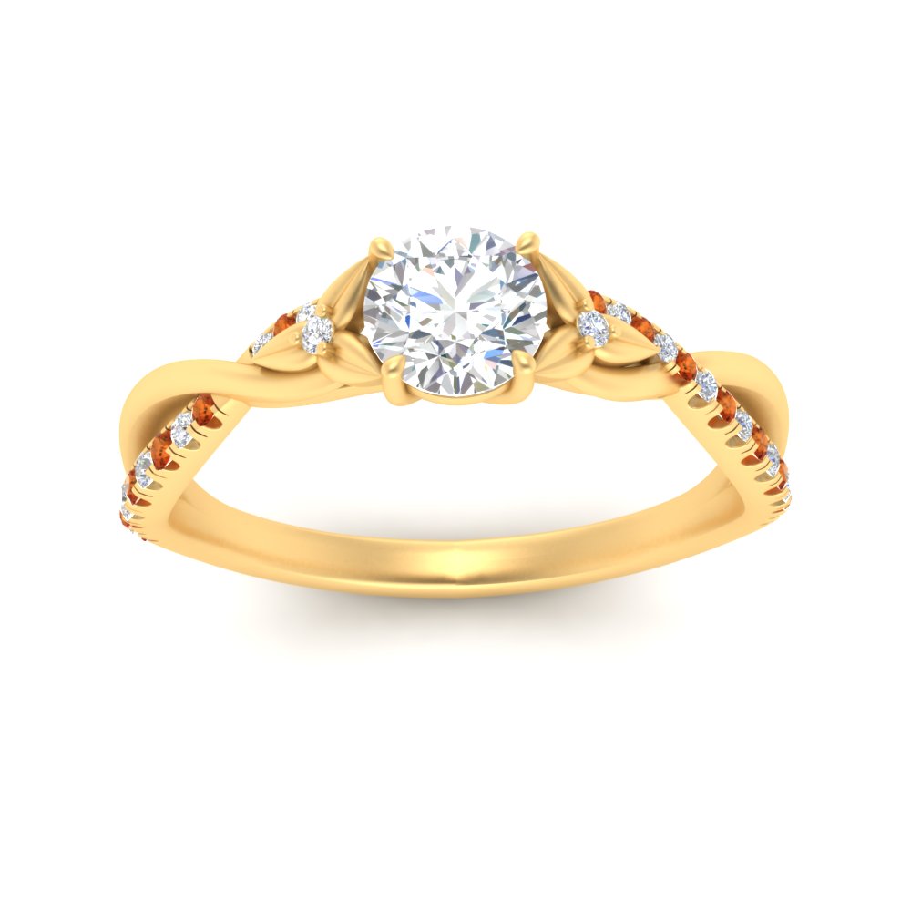 infinity-daisy-floral-round-cut-orange-sapphire-engagement-ring-in-yellow-gold-FD9986RORGSAOR-NL-YG