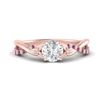 Load image into Gallery viewer, infinity-daisy-floral-round-cut-pink-sapphire-engagement-ring-in-rose-gold-FD9986RORGSADRPI-NL-RG

