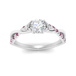 Load image into Gallery viewer, infinity-daisy-floral-round-cut-pink-sapphire-engagement-ring-in-white-gold-FD9986RORGSADRPI-NL-WG
