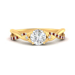Load image into Gallery viewer, infinity-daisy-floral-round-cut-ruby-engagement-ring-in-yellow-gold-FD9986RORGRUDR-NL-YG
