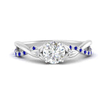 Load image into Gallery viewer, infinity-daisy-floral-round-cut-sapphire-engagement-ring-in-white-gold-FD9986RORGSABL-NL-WG
