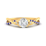 Load image into Gallery viewer, infinity-daisy-floral-round-cut-sapphire-engagement-ring-in-yellow-gold-FD9986RORGSABL-NL-YG
