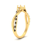 Load image into Gallery viewer, infinity-daisy-floral-semi-mount-black-diamond-engagement-ring-in-yellow-gold-FD9986SMRGBLACK-NL-YG.jpg
