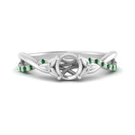 Load image into Gallery viewer, infinity-daisy-floral-semi-mount-emerald-engagement-ring-in-white-gold-FD9986SMRGEMGR-NL-WG.jpg
