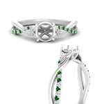 Load image into Gallery viewer, infinity-daisy-floral-semi-mount-emerald-engagement-ring-in-white-gold-FD9986SMRGEMGR-NL-WG.jpg
