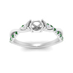 Load image into Gallery viewer, infinity-daisy-floral-semi-mount-emerald-engagement-ring-in-white-gold-FD9986SMRGEMGR-NL-WG.jpg
