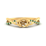 Load image into Gallery viewer, infinity-daisy-floral-semi-mount-emerald-engagement-ring-in-yellow-gold-FD9986SMRGEMGR-NL-YG.jpg
