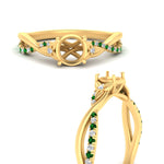Load image into Gallery viewer, infinity-daisy-floral-semi-mount-emerald-engagement-ring-in-yellow-gold-FD9986SMRGEMGR-NL-YG.jpg
