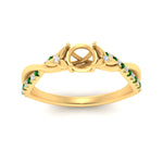 Load image into Gallery viewer, infinity-daisy-floral-semi-mount-emerald-engagement-ring-in-yellow-gold-FD9986SMRGEMGR-NL-YG.jpg
