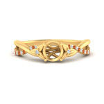 Load image into Gallery viewer, infinity-daisy-floral-semi-mount-orange-sapphire-engagement-ring-in-yellow-gold-FD9986SMRGSAOR-NL-YG.jpg
