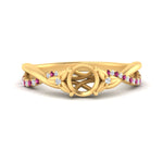 Load image into Gallery viewer, infinity-daisy-floral-semi-mount-pink-sapphire-engagement-ring-in-yellow-gold-FD9986SMRGSADRPI-NL-YG.jpg
