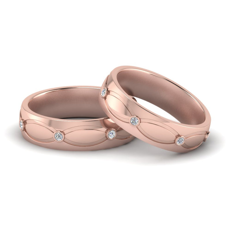 Infinity Diamond Lesbian Wedding Rings