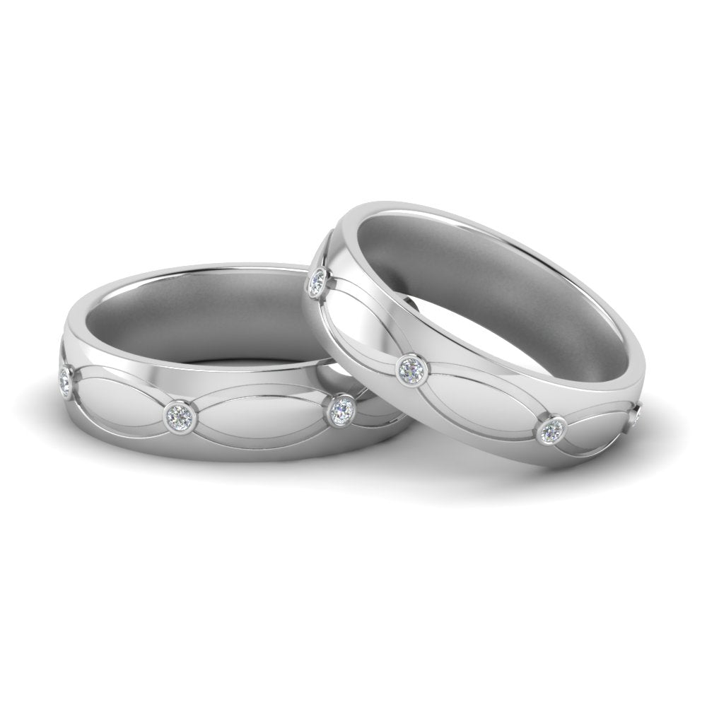Infinity Diamond Lesbian Wedding Rings