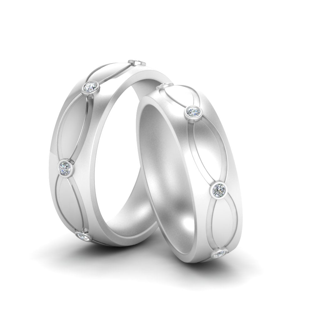 Infinity Diamond Lesbian Wedding Rings