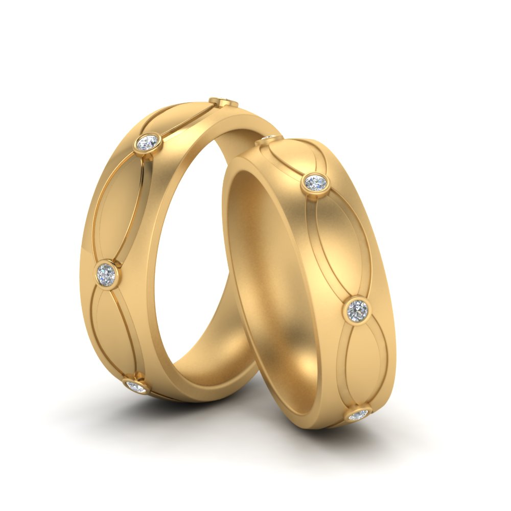 Infinity Diamond Lesbian Wedding Rings
