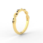 Load image into Gallery viewer, infinity-diamond-wedding-promise-band-with-black-diamond-in-yellow-gold-FD1122B1GBLACK-NL-YG

