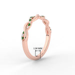 Load image into Gallery viewer, infinity-diamond-wedding-promise-band-with-emerald-in-rose-gold-FD1122B1GEMGR-NL-RG
