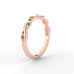 Load image into Gallery viewer, infinity-diamond-wedding-promise-band-with-emerald-in-rose-gold-FD1122B1GEMGR-NL-RG

