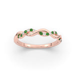 Load image into Gallery viewer, infinity-diamond-wedding-promise-band-with-emerald-in-rose-gold-FD1122B1GEMGR-NL-RG
