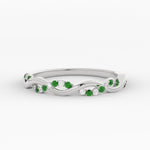 Load image into Gallery viewer, infinity-diamond-wedding-promise-band-with-emerald-in-white-gold-FD1122B1GEMGR-NL-WG
