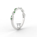 Load image into Gallery viewer, infinity-diamond-wedding-promise-band-with-emerald-in-white-gold-FD1122B1GEMGR-NL-WG
