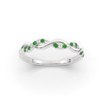 Load image into Gallery viewer, infinity-diamond-wedding-promise-band-with-emerald-in-white-gold-FD1122B1GEMGR-NL-WG
