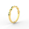 Load image into Gallery viewer, infinity-diamond-wedding-promise-band-with-emerald-in-yellow-gold-FD1122B1GEMGR-NL-YG